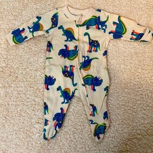 (5 for $40) Orange dinosaur footed one-piece
